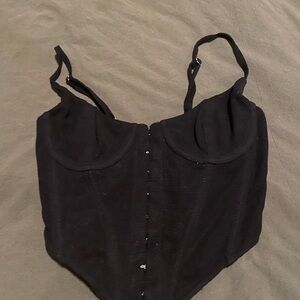 Black Corset Top with Zipper